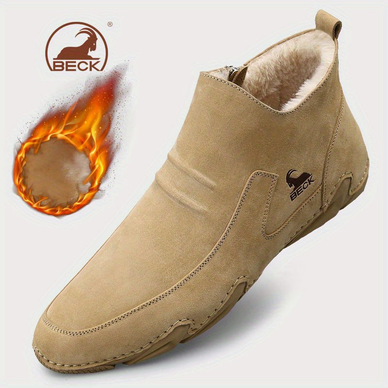 Men's Thermal Winter Shoes Boots With Side Zipper