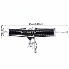 Infinity Love Horse Bracelet - Men Unisex Brown