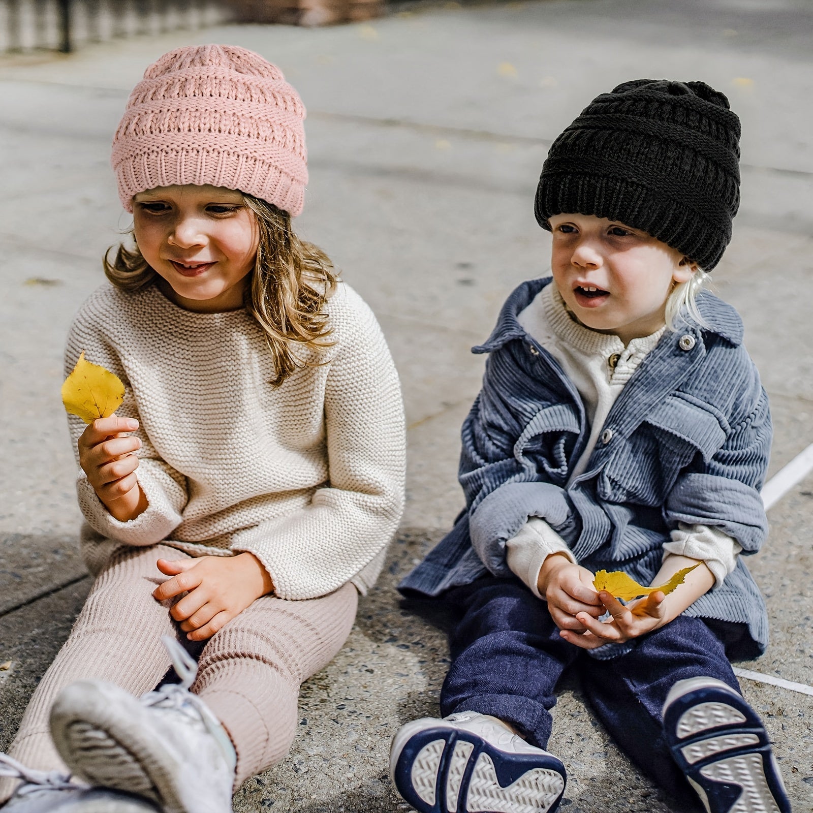 Satin Lined Toddler Beanie Knitted Hat for Winter