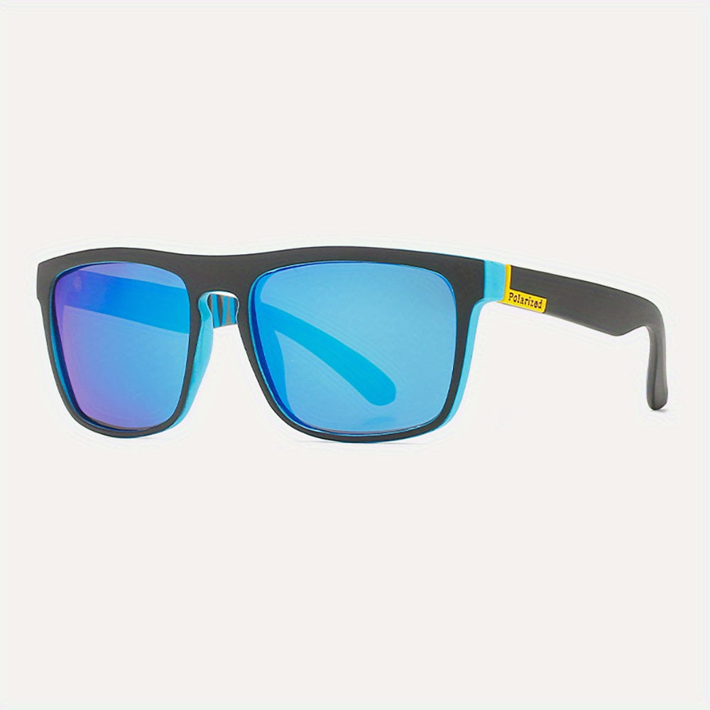 Men's Polarized Square Sunglasses Patterned Temple UV Protection