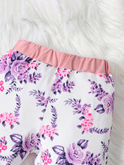 Baby Girls Letter Print Sweatshirt & Pant Set