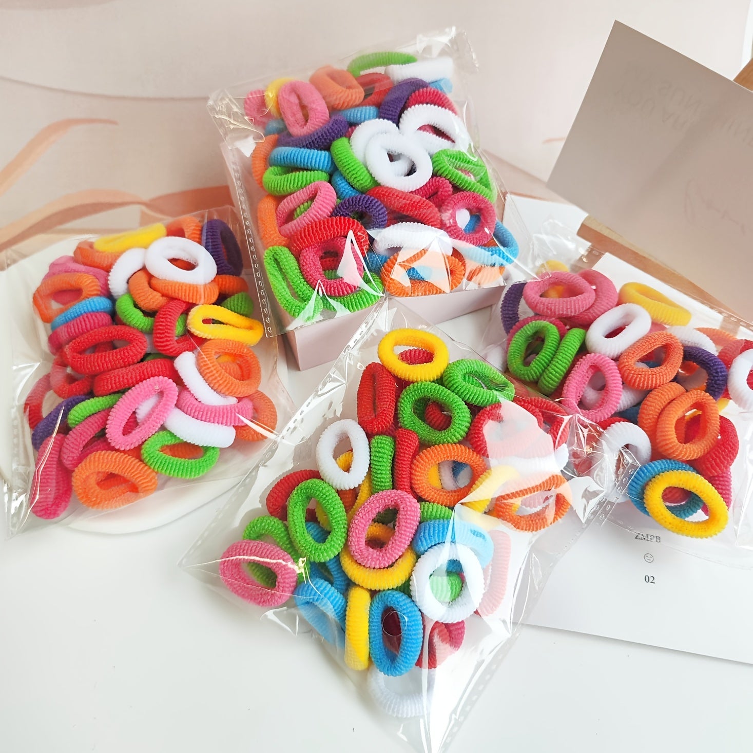 50 Colorful Hair Ties for Girls Seamless Ponytail Holders Hair Accessories