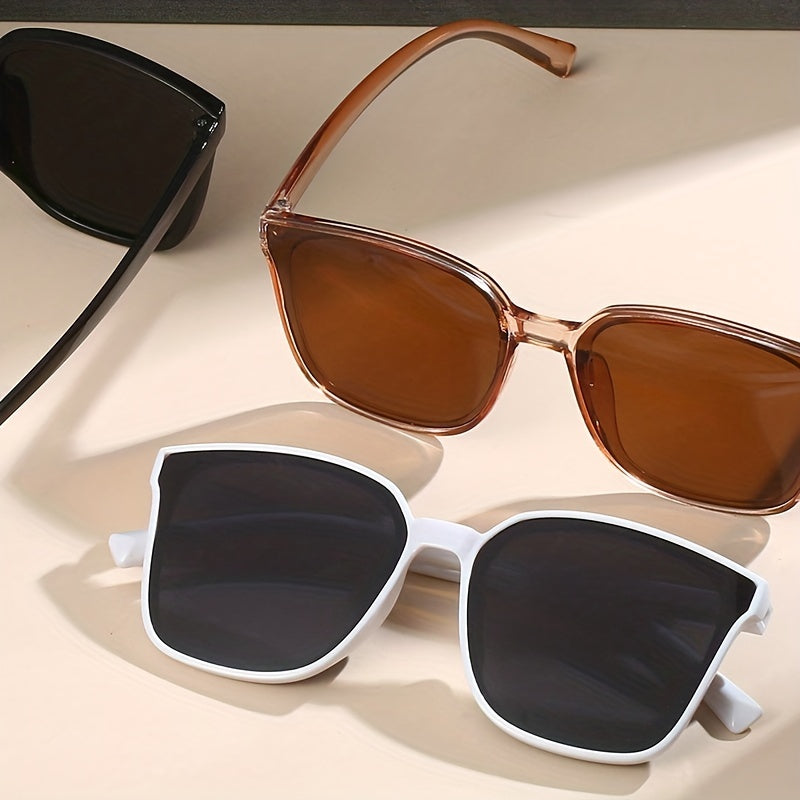 3 Pairs Square Sunglasses UV400 Sun Shades Glasses Travel Vacation