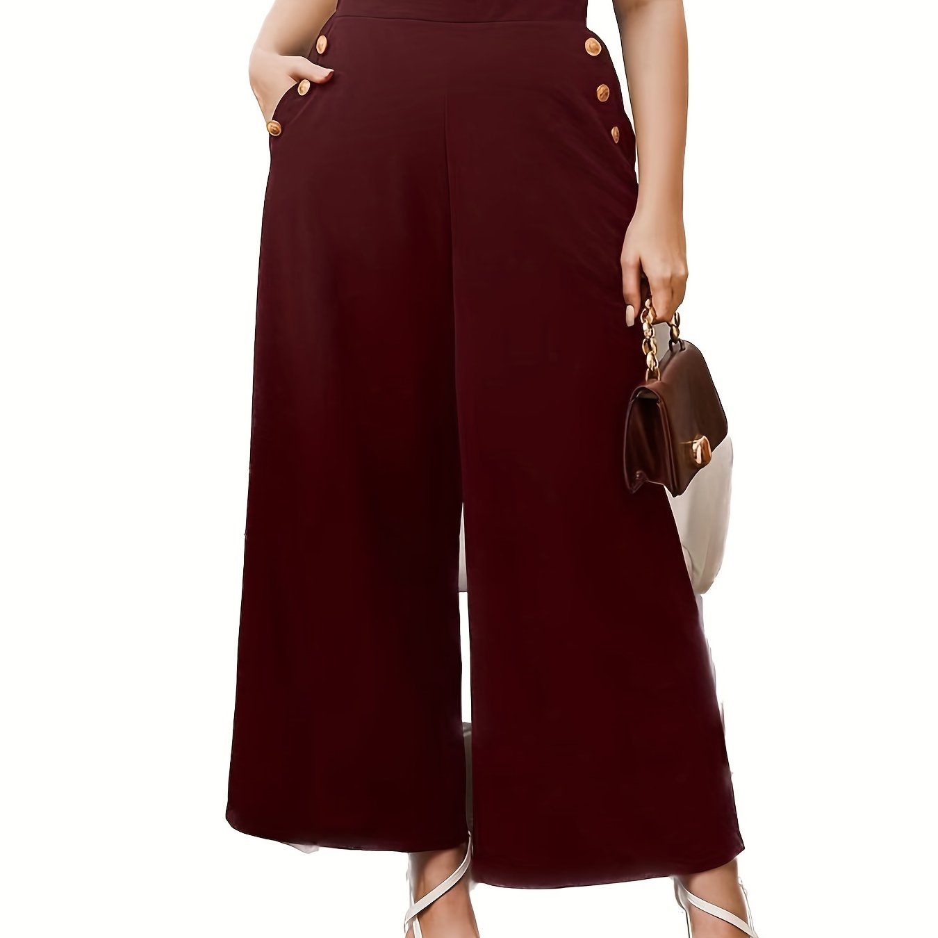  Women's High Rise Loose Pants With Pockets