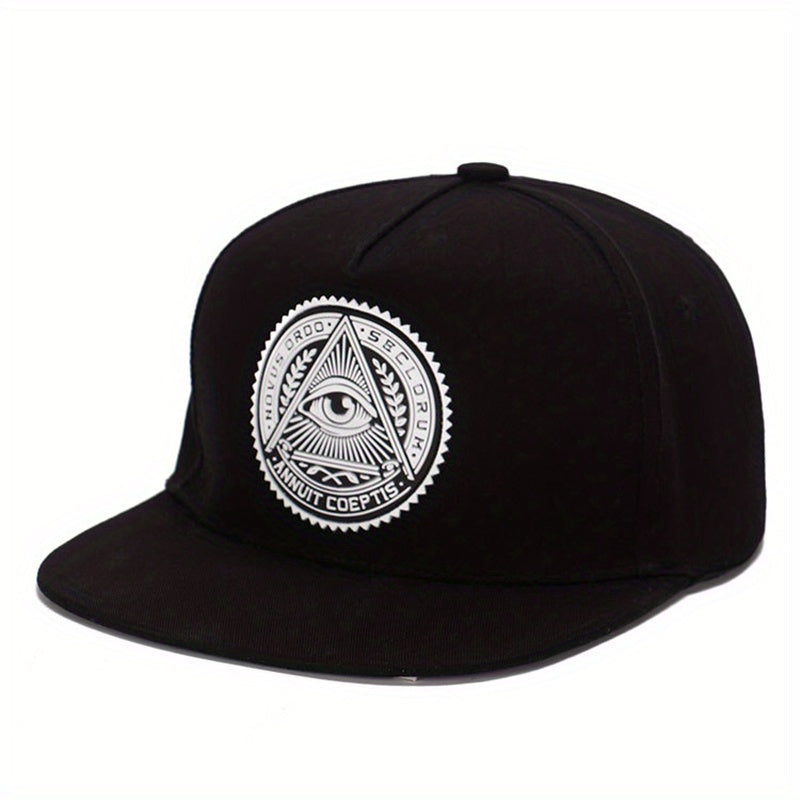 Men's Flat Brim Baseball Cap With Letter Embroidery