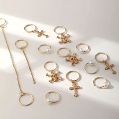 12pcs Braids Hair Ring with Skull Cross Tassel Alloy Dreadlock Ring Style Hair