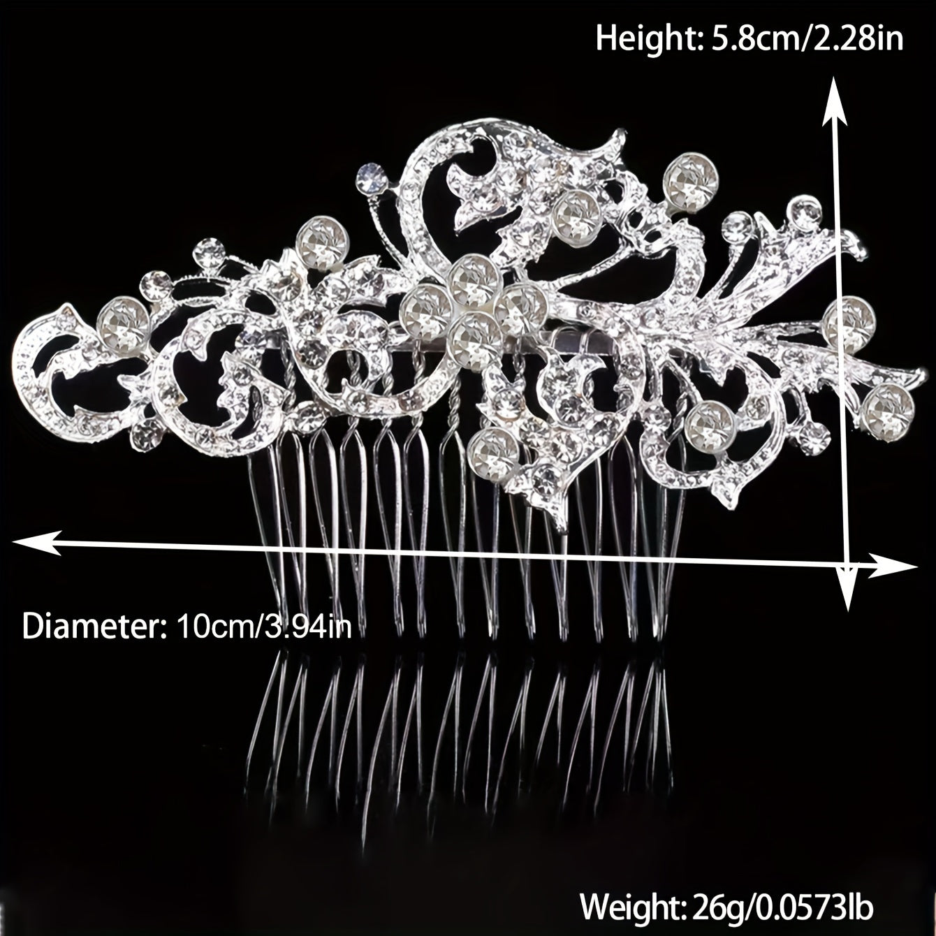 Handcrafted Bridal Hair Comb with Butterfly & Floral Design