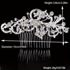 Handcrafted Bridal Hair Comb with Butterfly & Floral Design