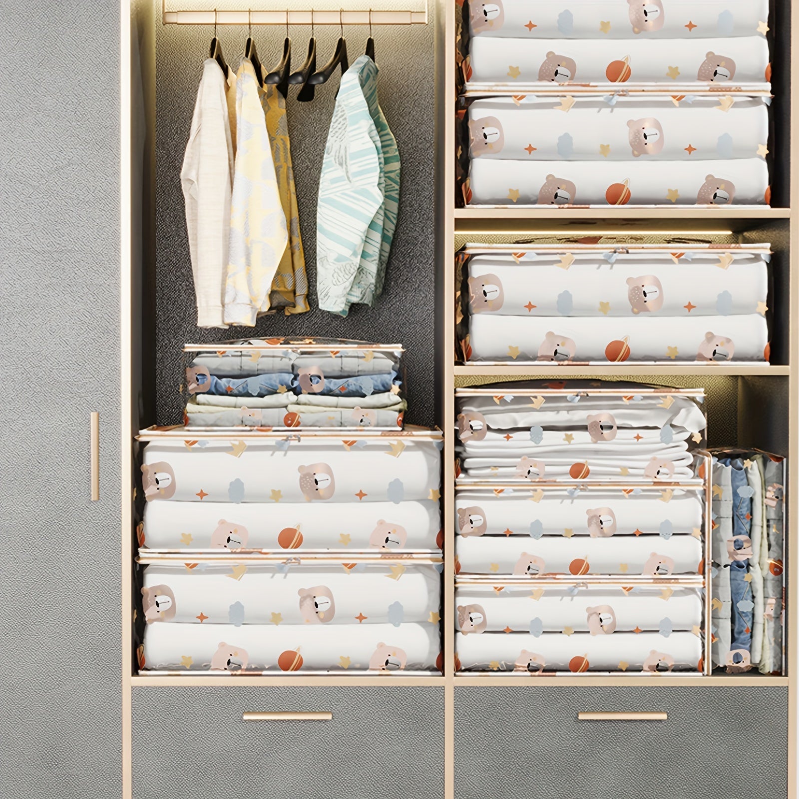 Cartoon Space Bear Blanket Bag Functional Polyester Gift