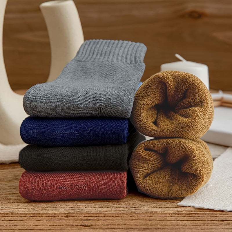 5pairs Winter Crew Socks Outdoor Thick Warm Wool Socks