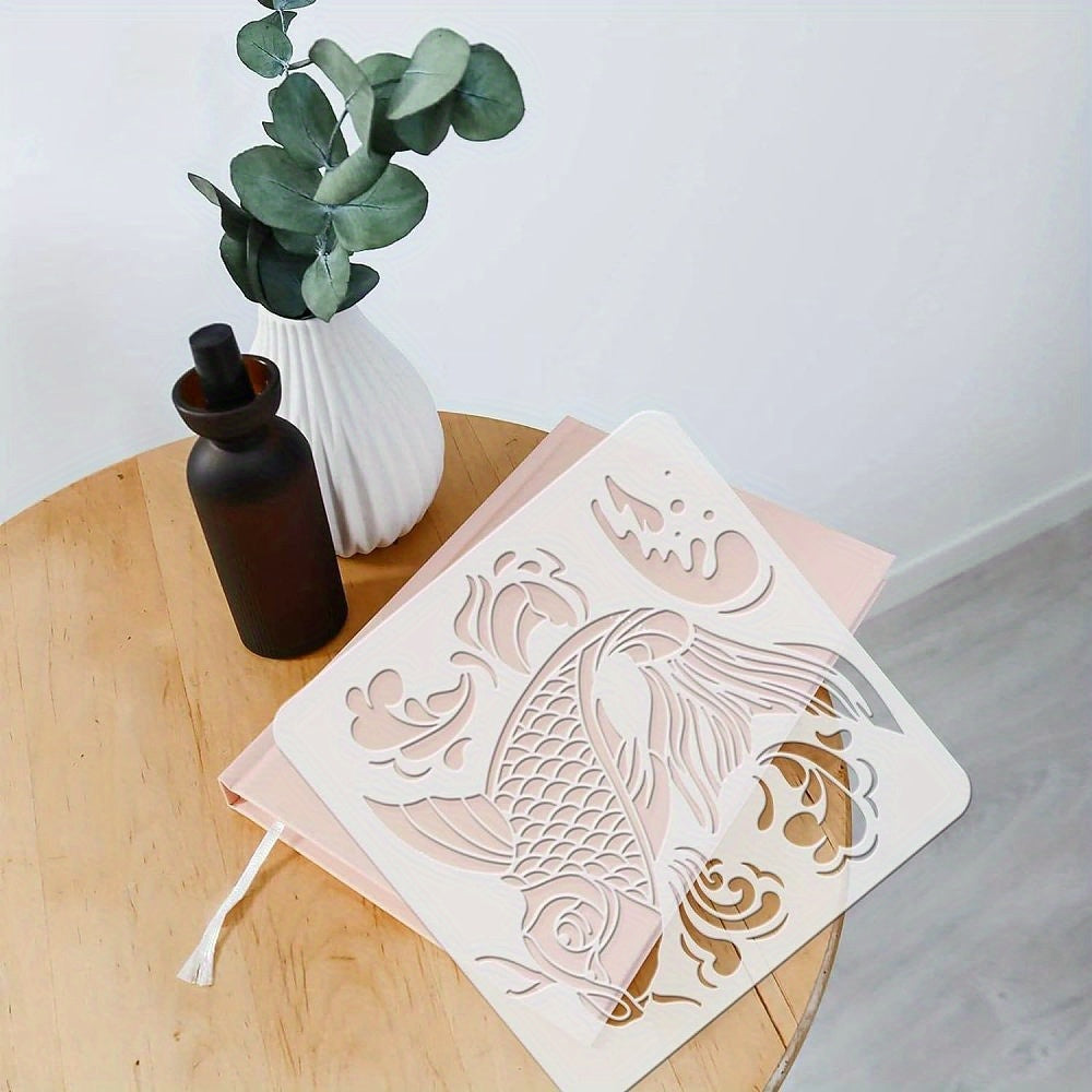 Reusable Fish Stencil Template for DIY Crafts - Large Square Design