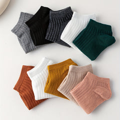 10 Pairs Solid Ankle Socks Lightweight Crew Sports Socks Women's Stockings