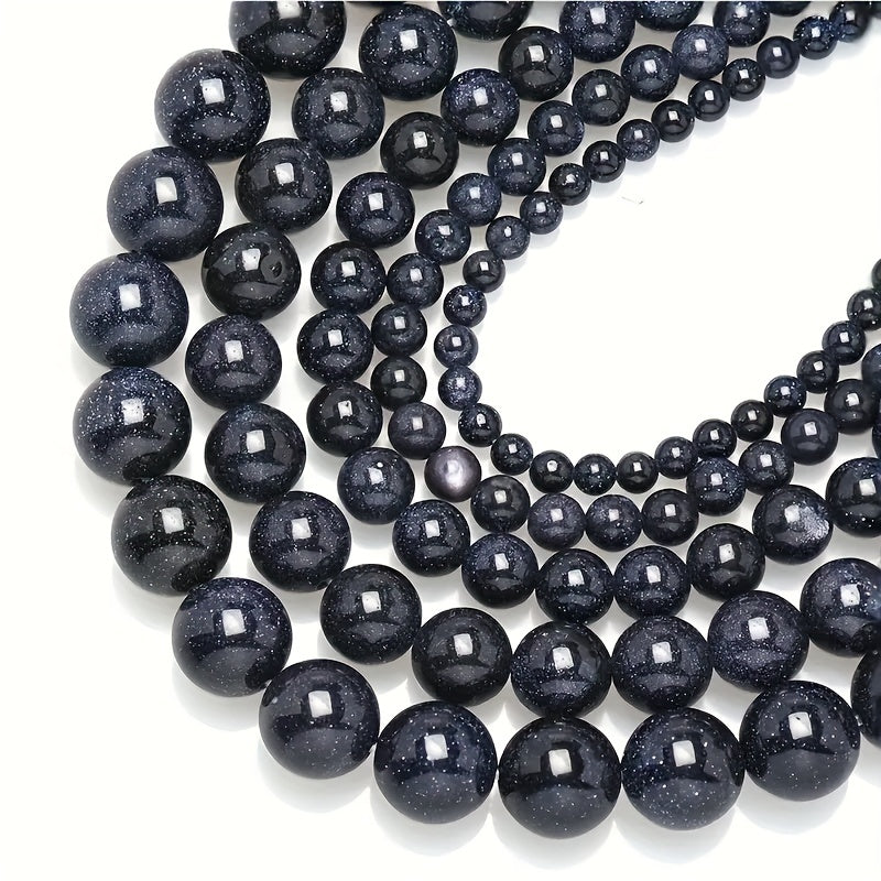 32pcs Natural Starry Sand Round Stone Gemstone for DIY Bracelet Necklace