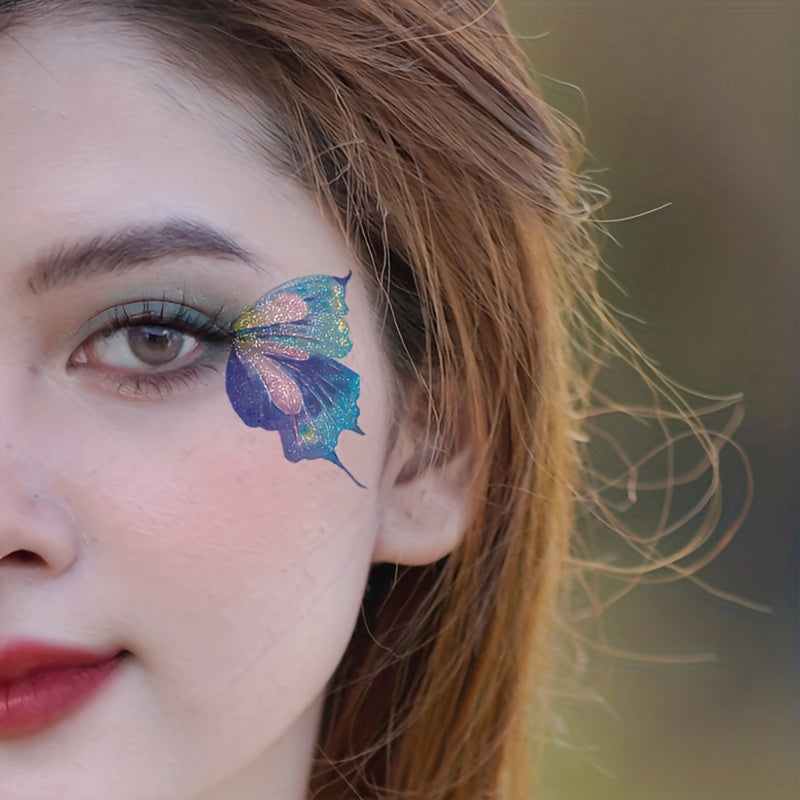 Butterfly & Dream Wing Glitter Tattoo Stickers for Eye Makeup Festivals Parties