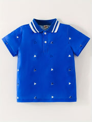 Stylish Triangle Pattern Kids Shirt For Summer Outdoor