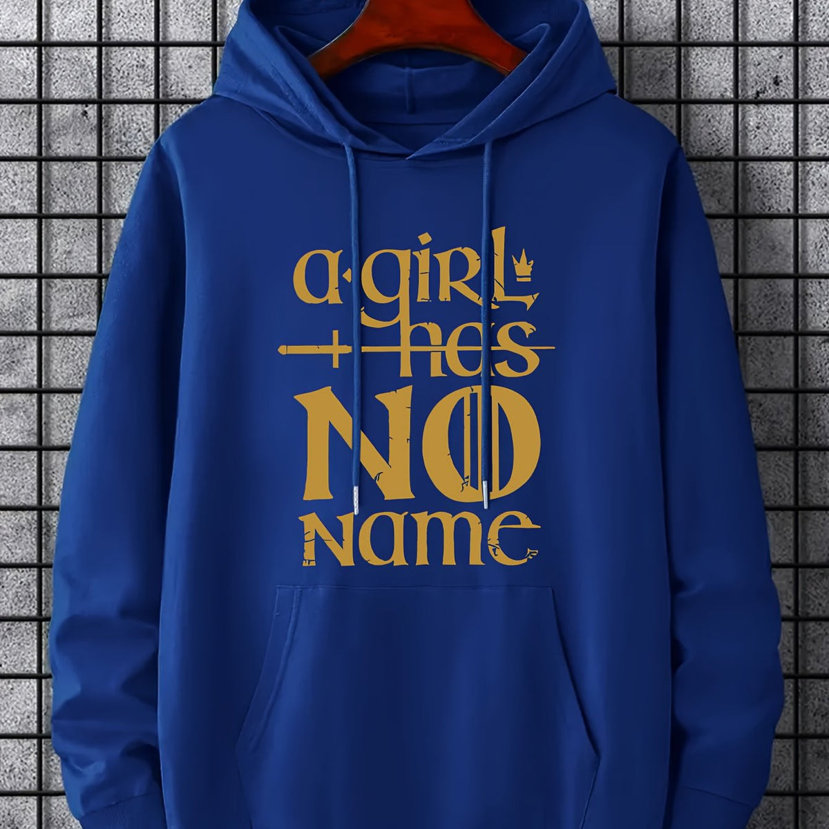 Men's Letter Print Hoodie Casual Stretch Hooded Sweatshirt