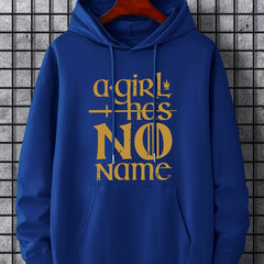 Men's Letter Print Hoodie Casual Stretch Hooded Sweatshirt
