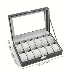12 Slot Watch Display Storage Box with Soft Liner