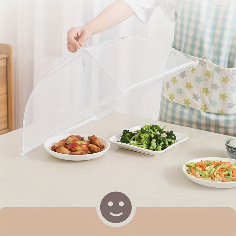 1pc Lace Mesh Food Cover Dustproof Pop Up Umbrella Food Tent