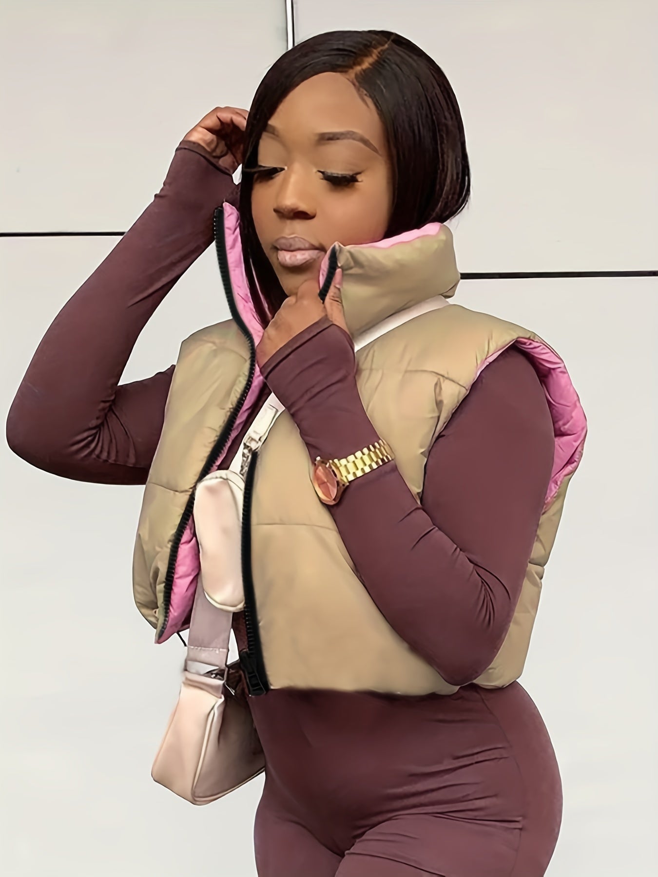 Reversible Vest Zip Up Sleeveless Outerwear