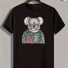 Bear Print Men's Graphic T shirt Casual Comfy Tees For Summer