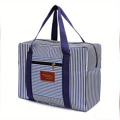 Foldable Carry On Travel Duffel Bag Lightweight Stripes Print Storage Weekender