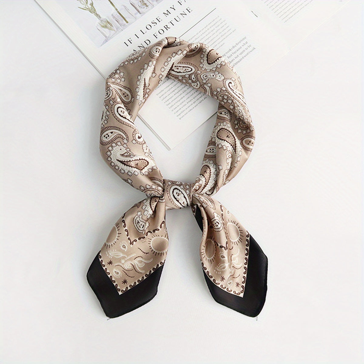 70 cm Satin Square Scarf Paisley Print Bandana Boho Head Neckerchief