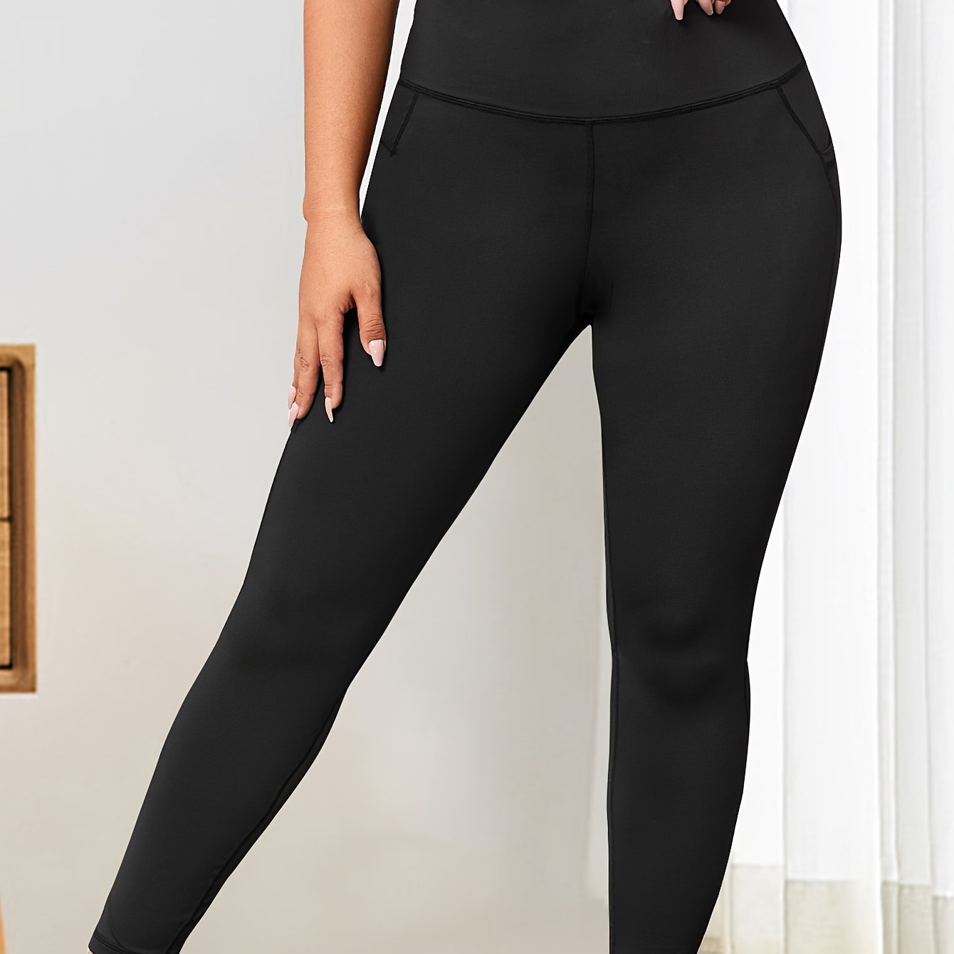  Sports Leggings Women's Plus High Rise Yoga Leggings With Pockets