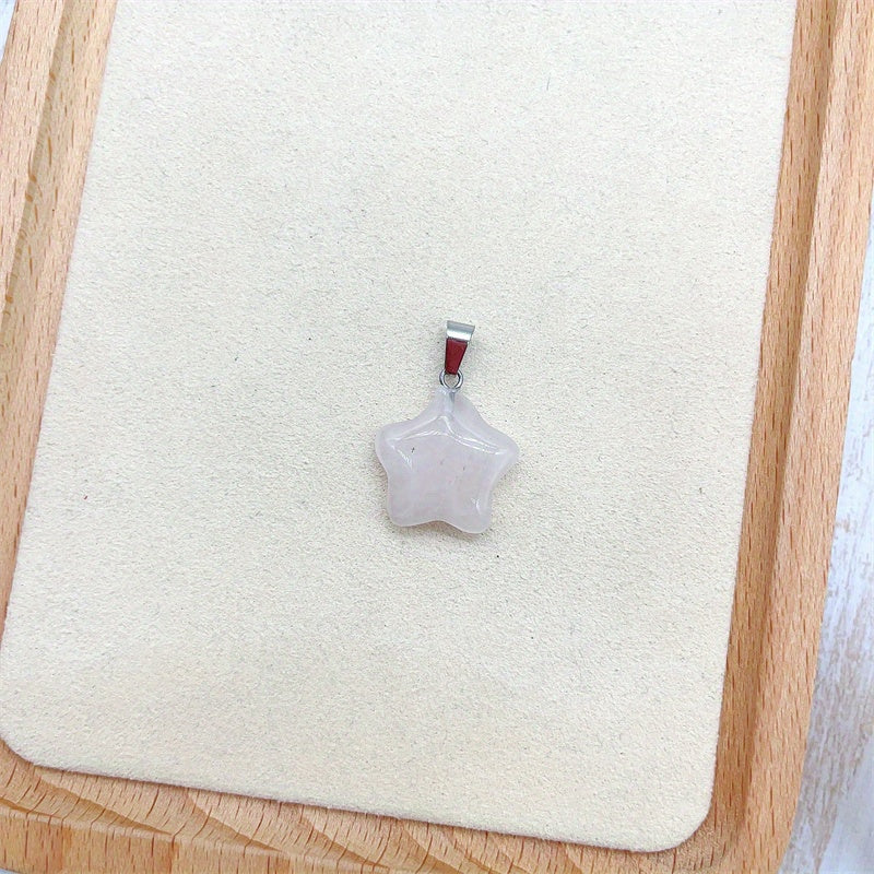 Natural Crystal Star Pendant Healing Gemstone Men