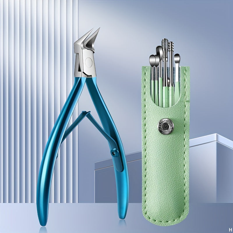 Large Opening Nail Clipper with Nail File and 6 Ear Cleaning Tools