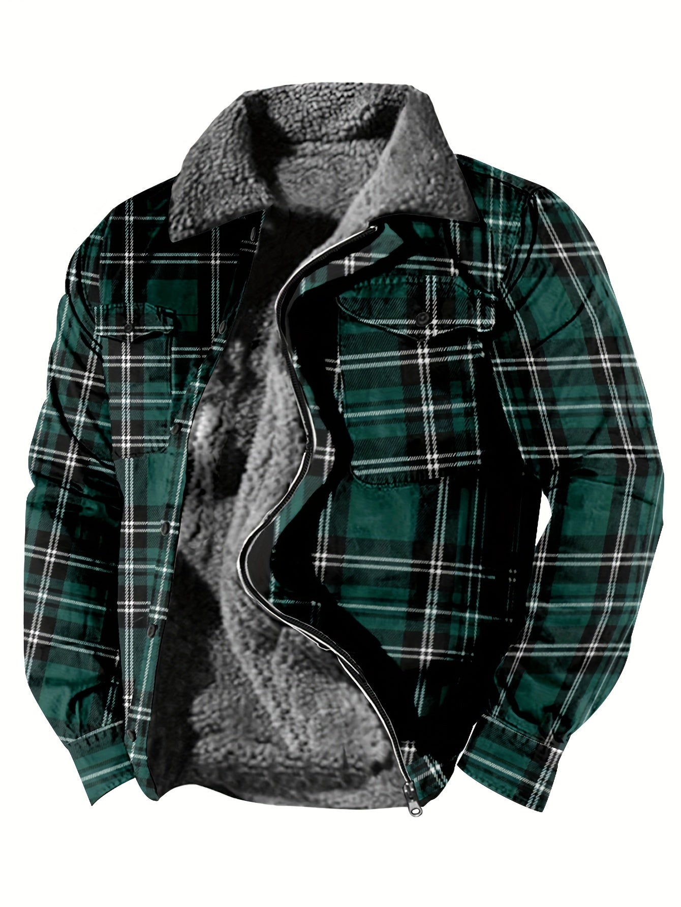 Men's Plush Lapel Thick Winter Jacket