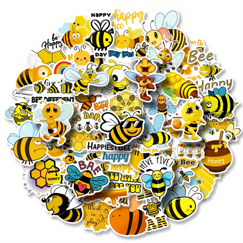 50 Bee Waterproof Decorative Stickers Insect Animal Art Decals