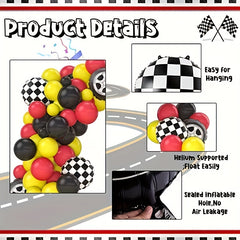 76pcs Racing Track Balloon Arch Kit for Party Decoration