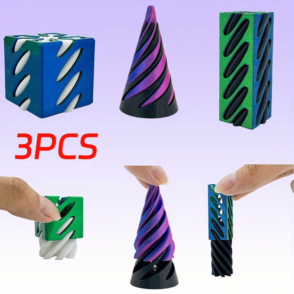 3D Printed Dual Push Spiral Cone Ornament