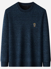 Vintage Style Loose Fit Sweater Men's Casual Crew Neck Pullover