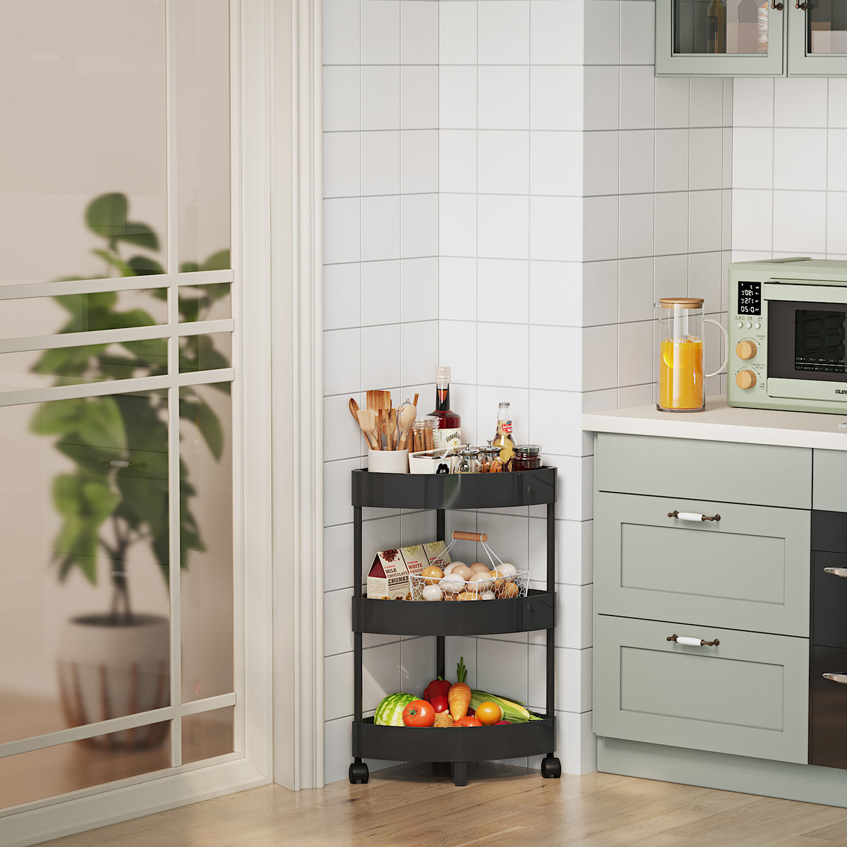 Multi Tier Storage Rack For Kitchen Corner Shelves