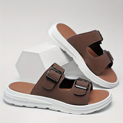 Men's Buckle Slide Sandals Casual Non Slip Shoes Open Toe Shoes