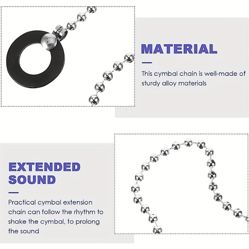 Jazz Drum Cymbal Extension Chain for Special Effects