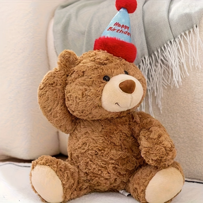 Cute Birthday Teddy Bear with Happy Birthday Hat