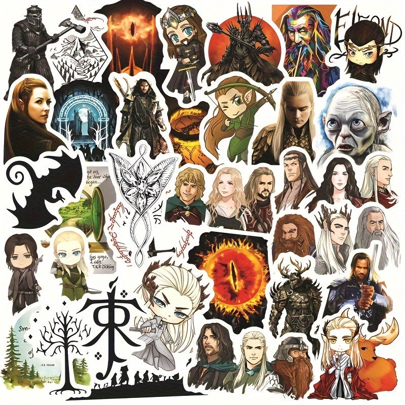 50pcs Hobbit & LOTR Stickers Set for Notebooks Luggage Computers