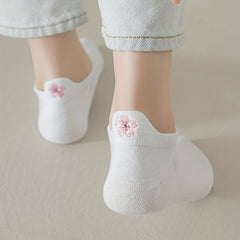 Floral Embroidery Socks Low Cut Ankle Socks Women's Stockings