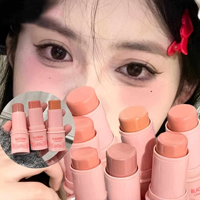 Peach Creamy Blush Stick Velvet Matte Pink Cheek Makeup