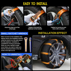 Car Tire Chains TPU Anti Skid Snow Chains Off Road Safety Driving Tire Chain