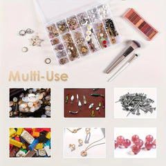 5pcs Clear Plastic Jewelry Storage Box With grids Portable Dustproof DIY Diamond