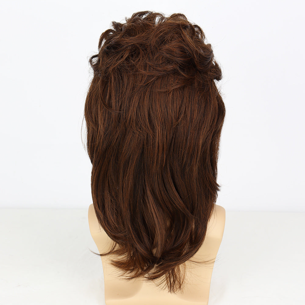 Men's Handsome Dark Brown Curved Wig