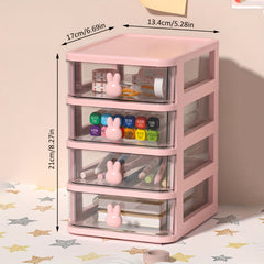 1pc Rabbit Handle Storage Box College Style Desktop Storage Box Teenager Gift