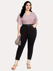  Casual Jeans High Rise Straight Leg Jeans With Pockets