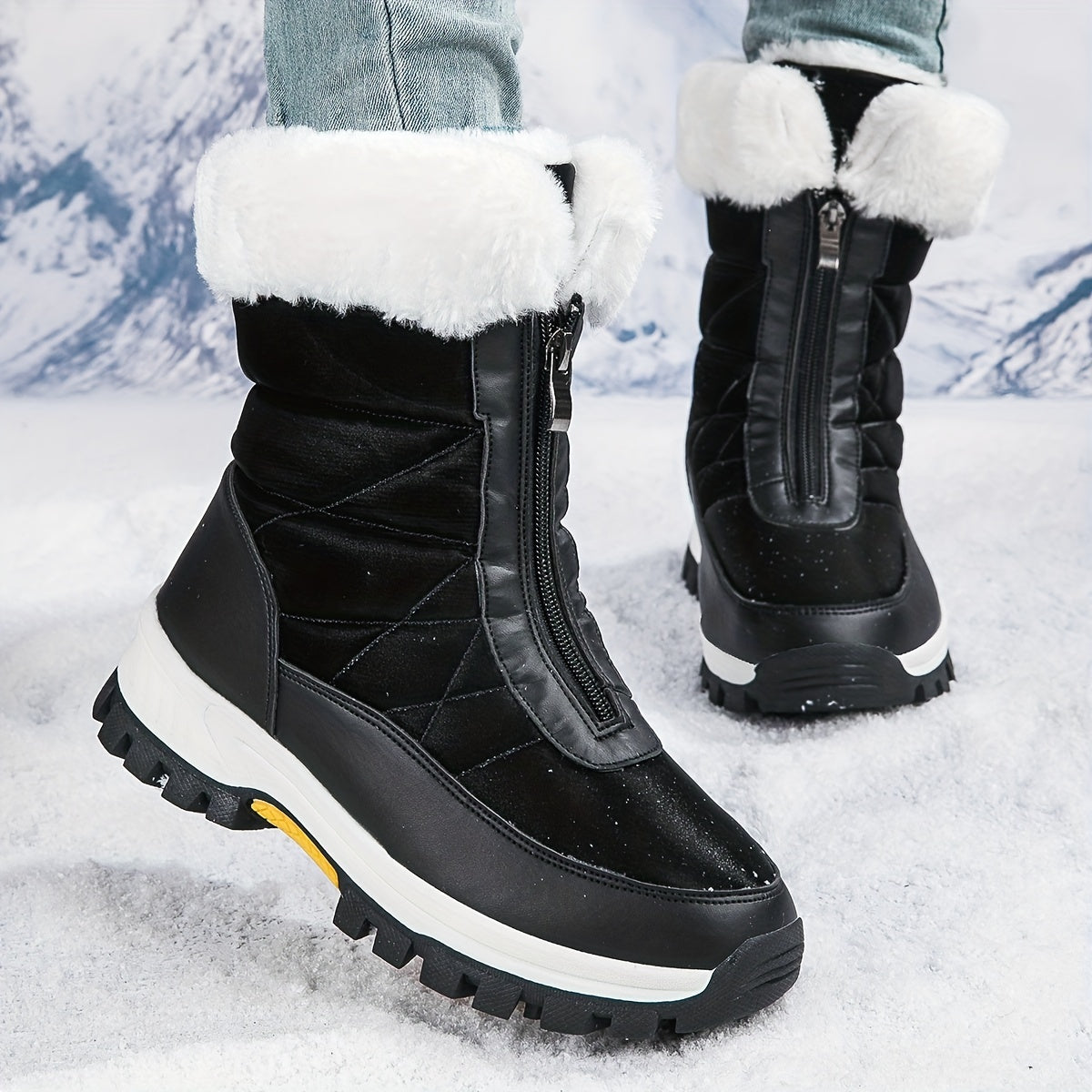 Women's Non slip High Tube Snow Shoes Warm Outdoor Shoes