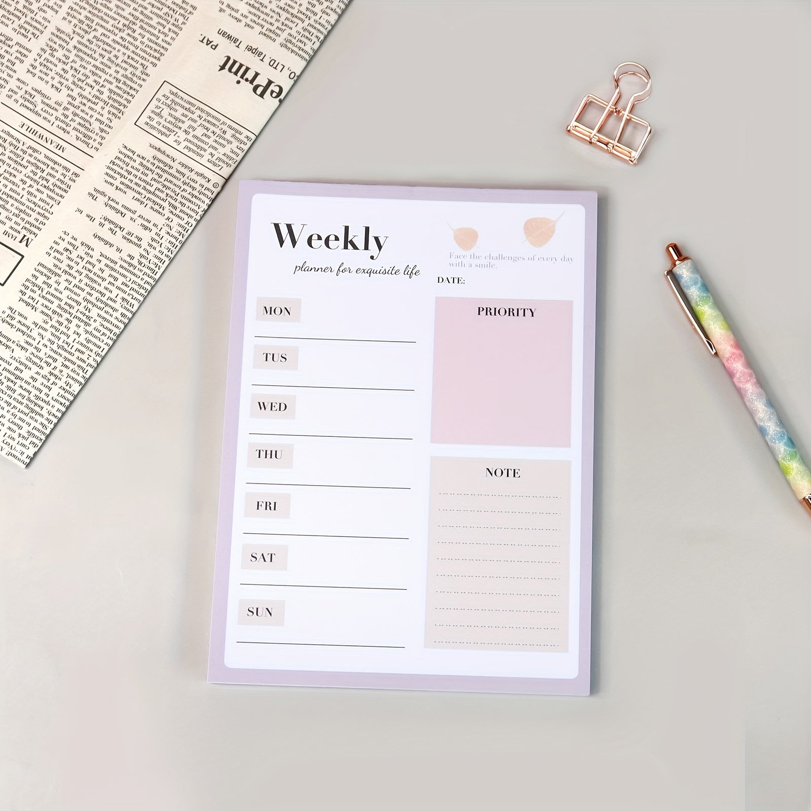104p Morandi Series Daily Planner 21x34cm Tearable Notepad Schedule Memo Book