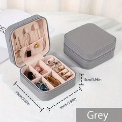 Portable Mini Jewelry Box PU Leather Organizer for Accessories